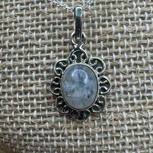 Moonstone Pendant Necklace with Chain | 925 Sterling Silver 🌙✨